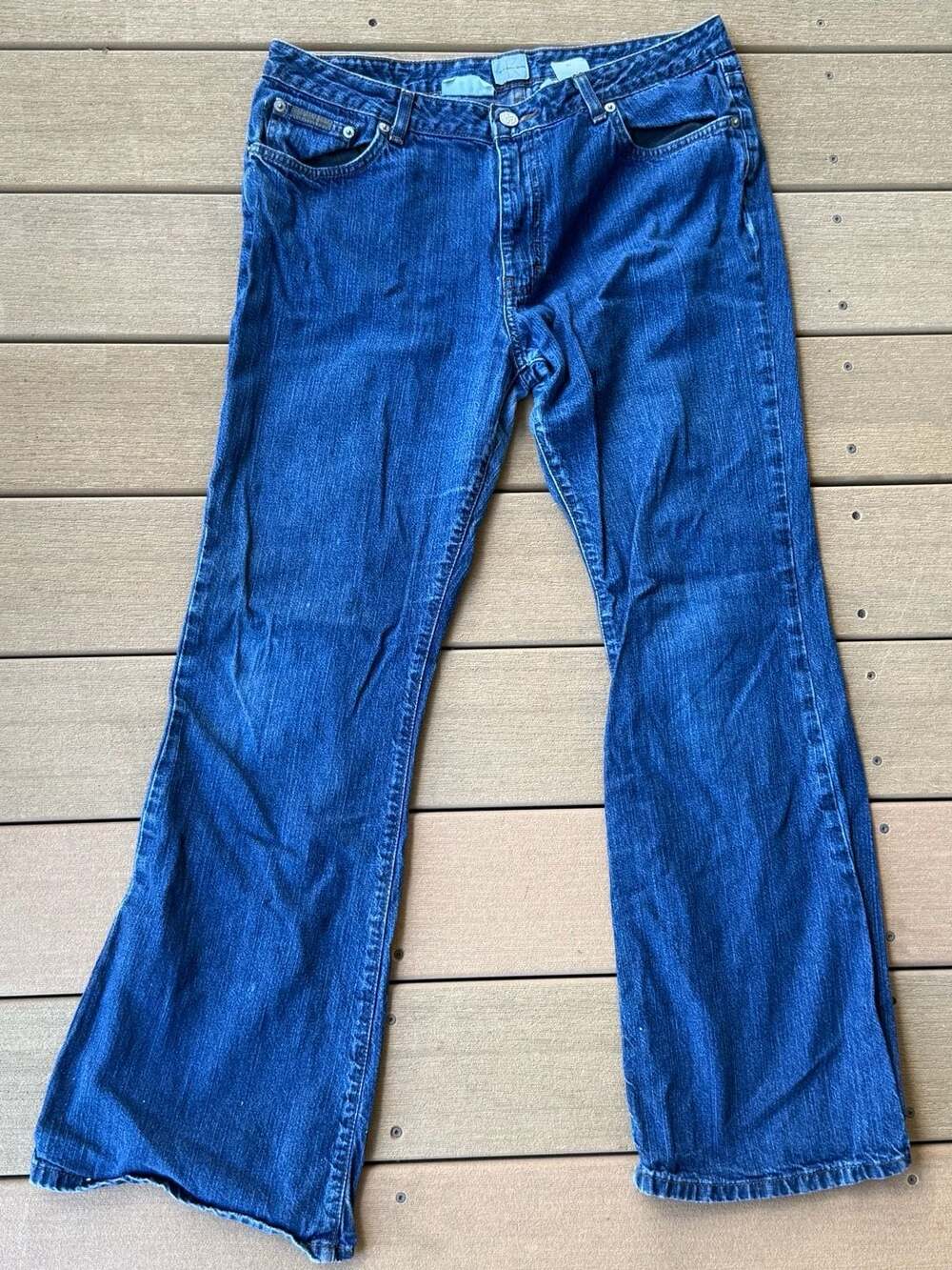 Calvin Klein Jeans Women's Vintage Blue Denim Flare Jeans Size 13